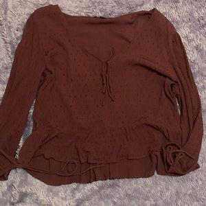 Burgundy long sleeve shirt